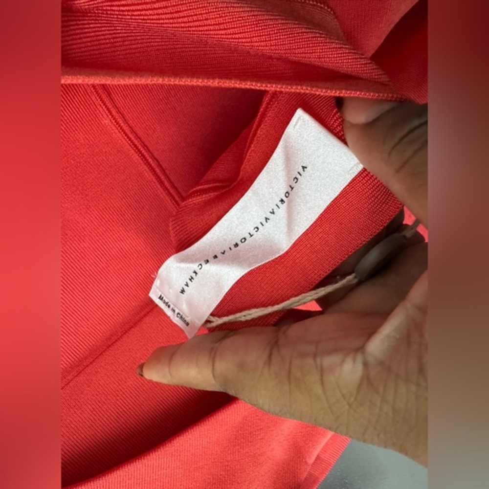 NWT VICTORIA BECKHAM A-Line Coral Dress size 12 - Picture 7 of 11